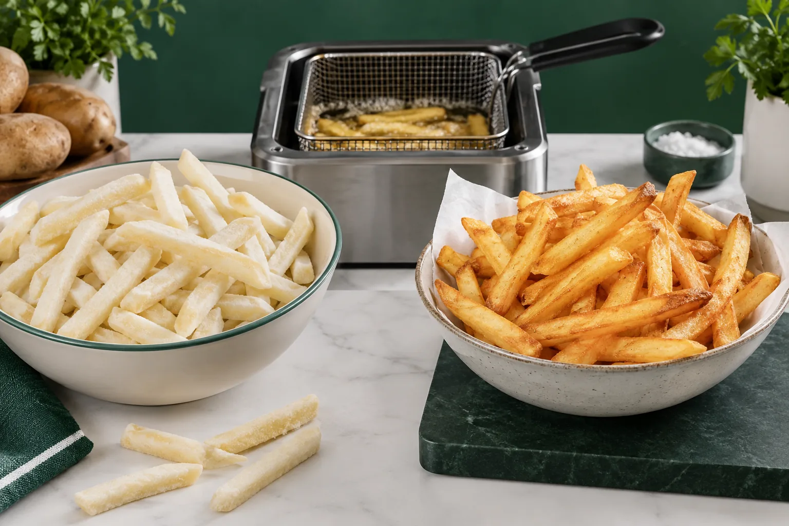 Are Frozen French Fries Already Fried? Processing Explained - original editorial illustration.