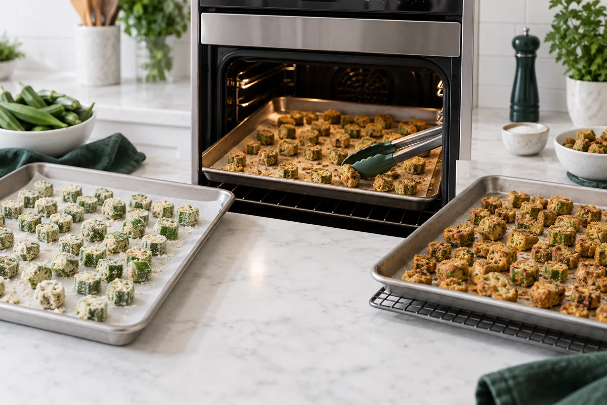 How to Bake Frozen Breaded Okra Step by Step