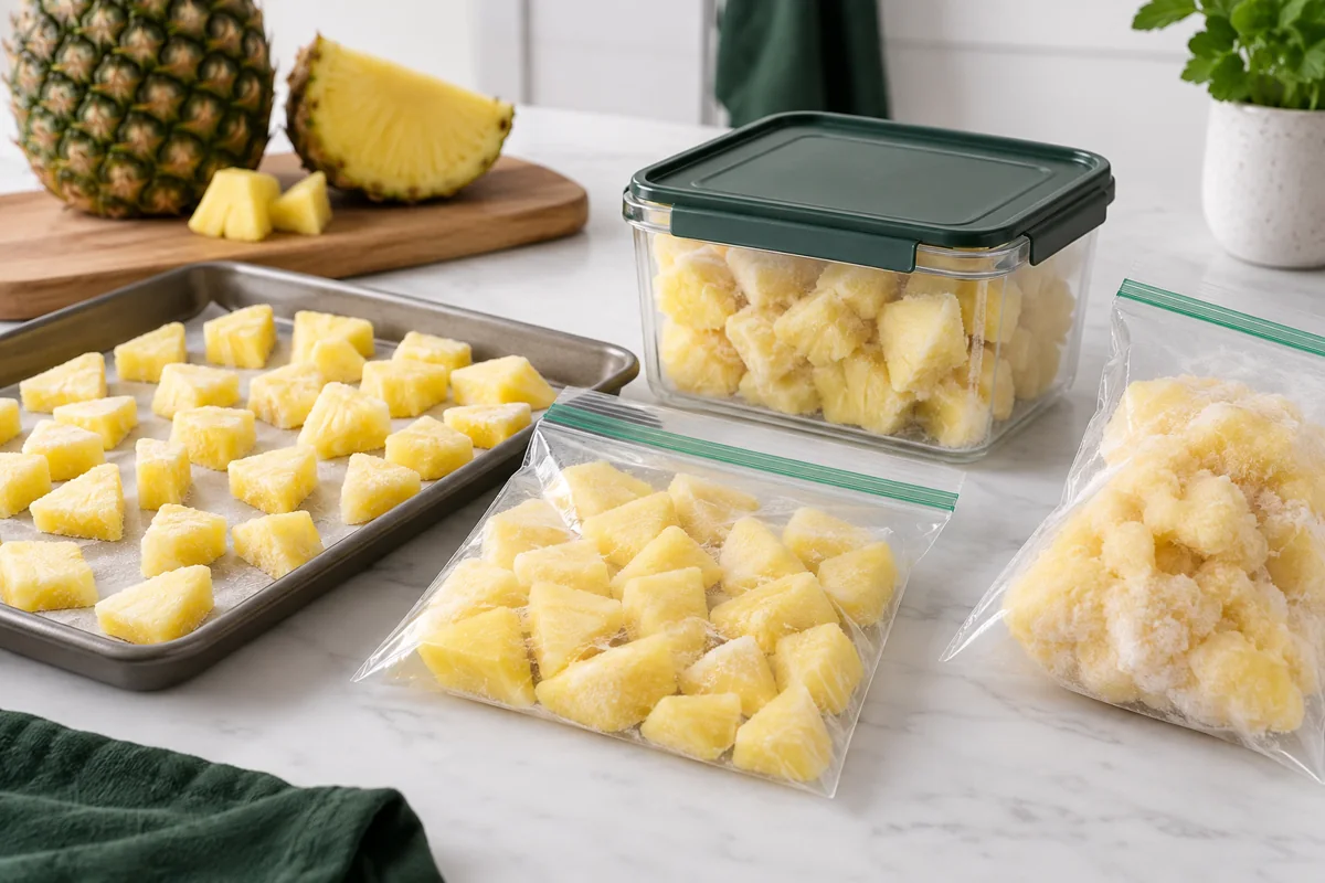 Pack Frozen Pineapple to Limit Air and Clumping