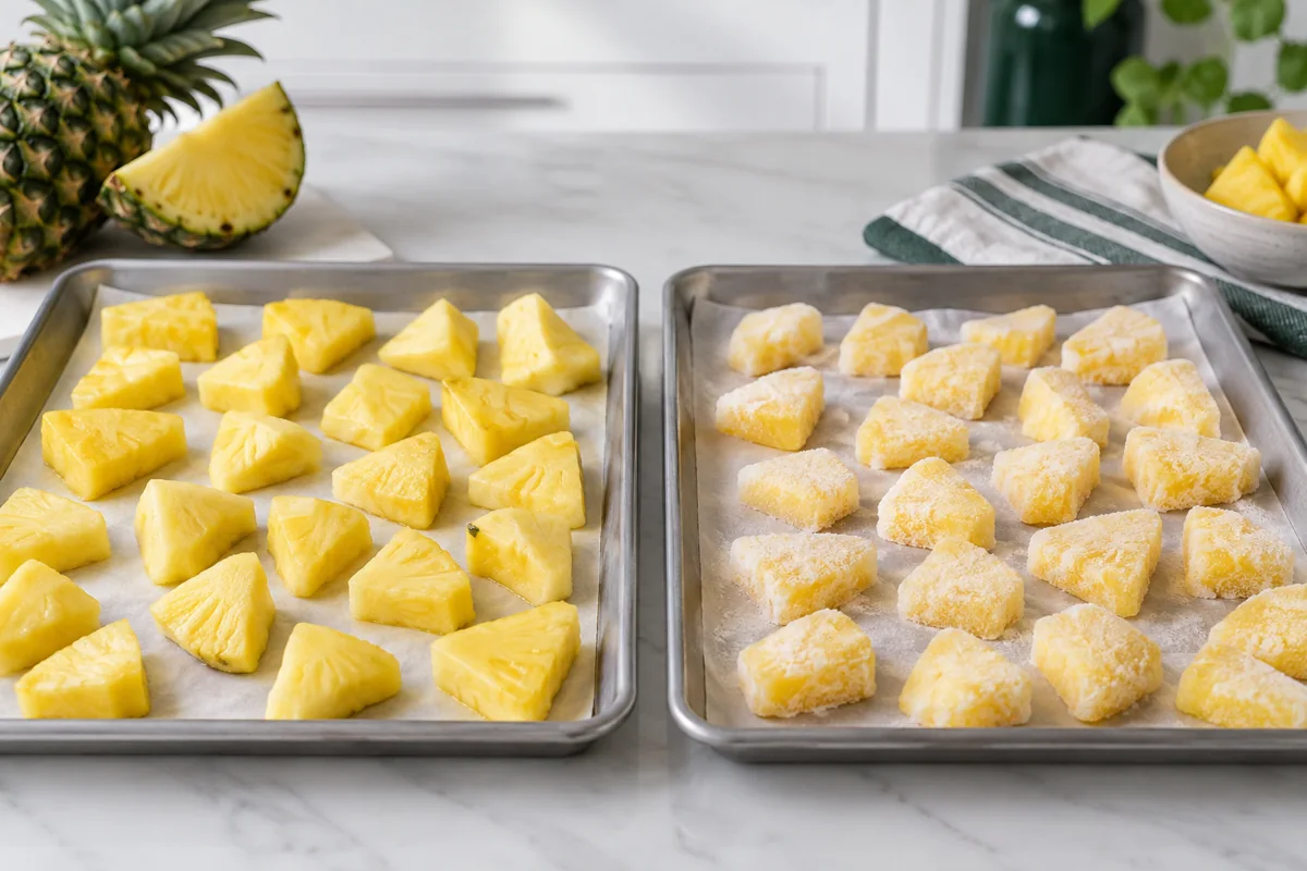How to Tray-Freeze Pineapple Pieces